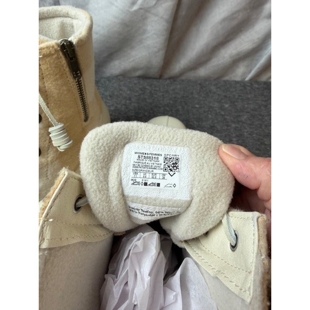Sperry Women's Saltwater Emboss Wool Boots Waterproof White/Plaid sz 11M - Picture 7 of 10